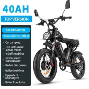 Electric bike Ridstar Q20 PRO 52V (2000W Dual Motor) 40AH Battery – Image 3