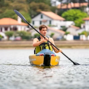 Kayak gonflable AQUA MARINA Tomahawk Air-K 375 - Jaune olive - 1 place - Pagaie KP-1 – Image 2