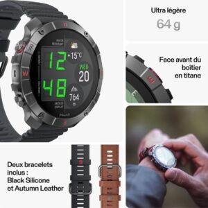 Montre GPS Polar Grit X2 Pro Titane Gris Titan Marron – Image 3