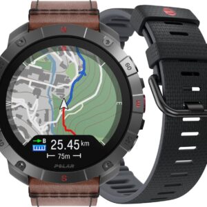 Montre GPS Polar Grit X2 Pro Titane Gris Titan Marron – Image 1