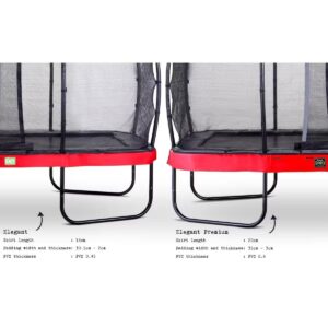Trampoline EXIT Elegant Premium 214x366cm avec filet de sécurité Deluxe - rouge – Image 4