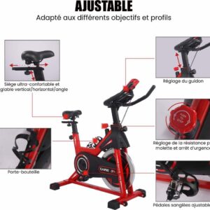 Vélo Biking Care Fitness 480-485 Rouge – Image 2